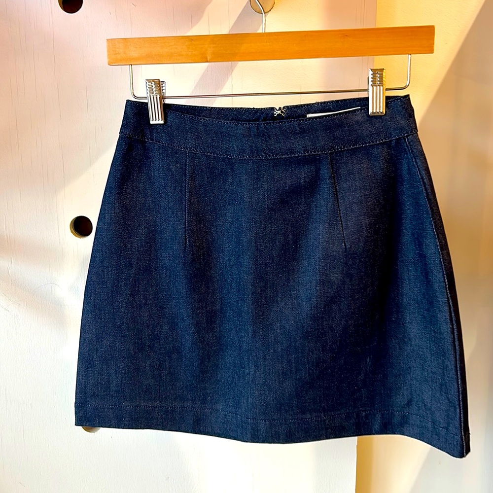 Mini Skirt in Raw Blue
